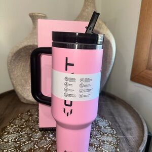 Pink Tumbler with Straw
